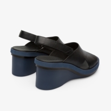 Camper Kyra Wedge Sandals Black - Womens Singapore KSUEEP-005